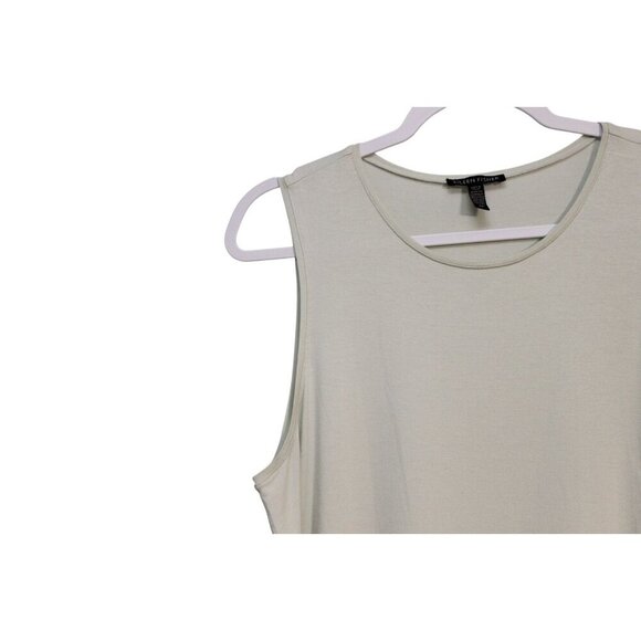 Eileen Fisher Tunic Top Small Stretch Sleeveless Relaxed Lagenlook Boho Minimal - Picture 4 of 10